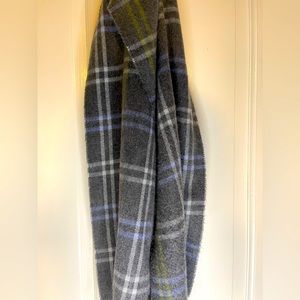Cejon Plaid Scarf Made in Italy. Black/Blue/Yellow